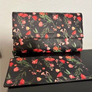 Ted Baker Black and Red Floral Clutch